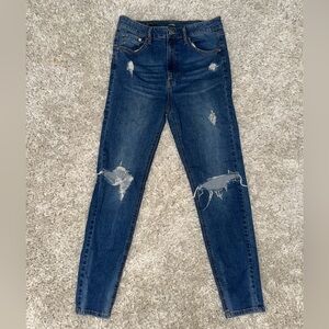 Women’s Blue Distressed Skinny Jeans